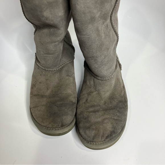 Australia Luxe Collective gray mid high genuine sheepskin boots size 7 - Picture 7 of 11